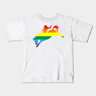 Bronco Rider 1: Pride Flag Kids T-Shirt